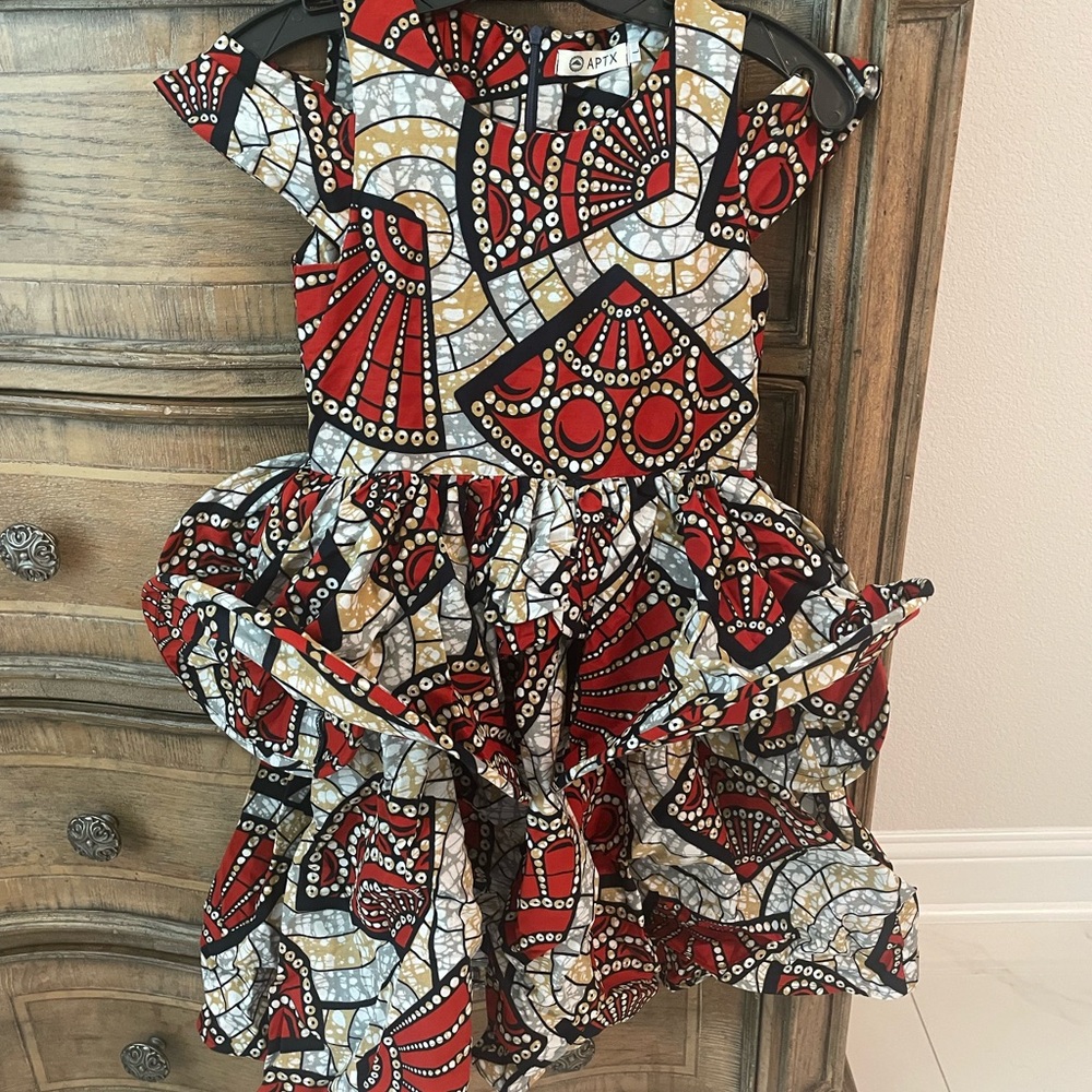 Colorful Patterned African/Caribbean Girls Dress